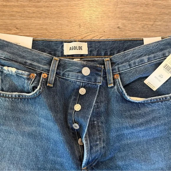NWT Agolde 90s Crop Mid Rise Straight Petite - Picture 7 of 8